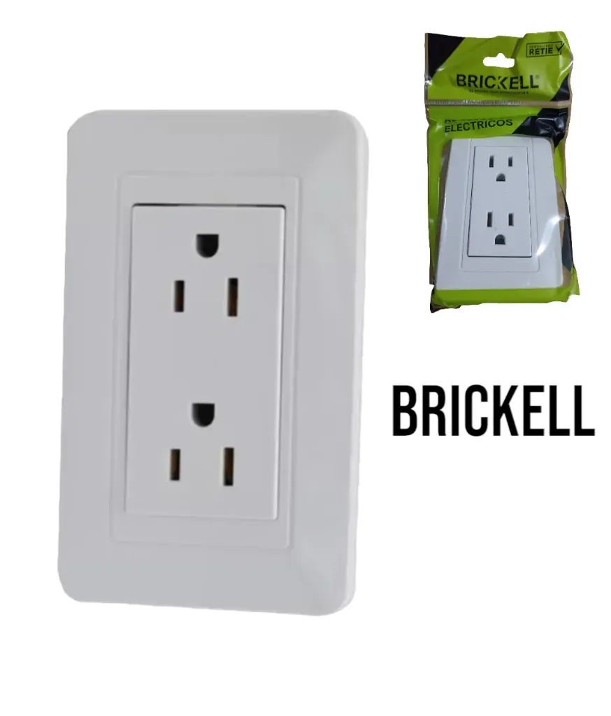 Tomacorriente Doble  BLANCO BRICKELL (SB-615)
