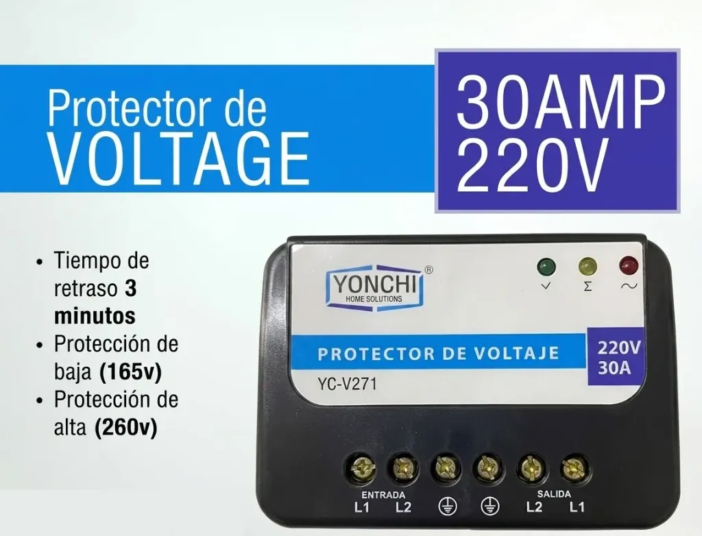 Protector de Voltaje YONCHI (HVAC Solutions) 22V 30A