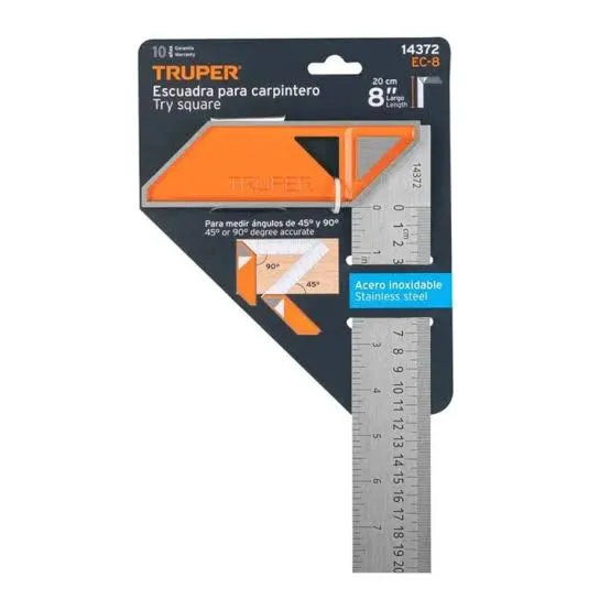 ESCUADRA P/CARPINTERO 8" TRUPER EC-8 E-83