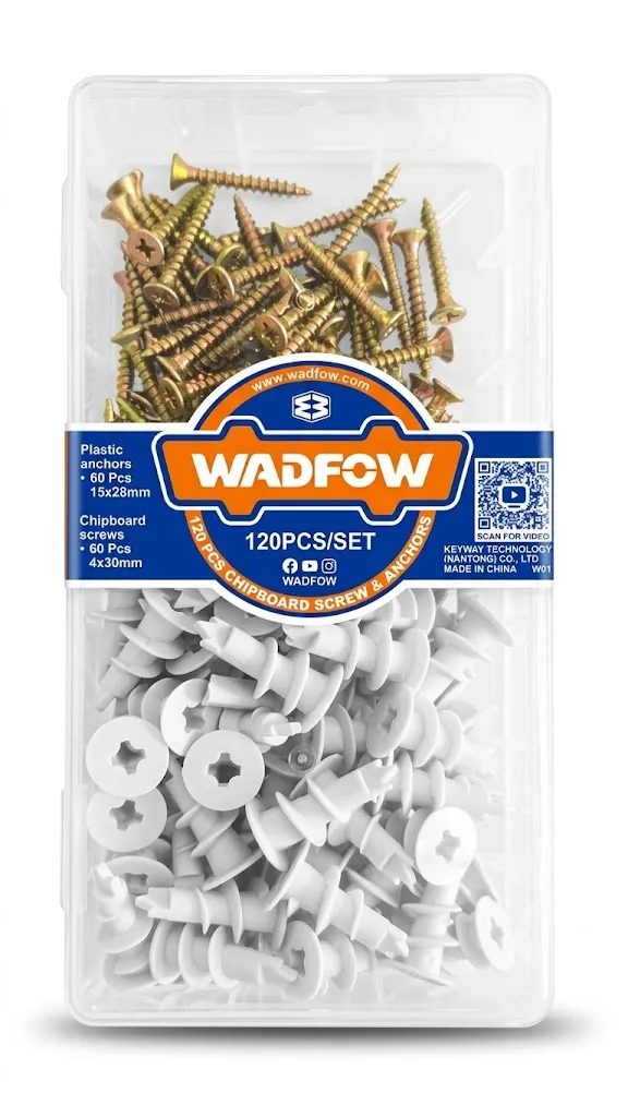 ESPANDERS PARA GYPSUM/TABLAROCA CON TORNILLOS 120 PIEZAS MARCA WADFOW