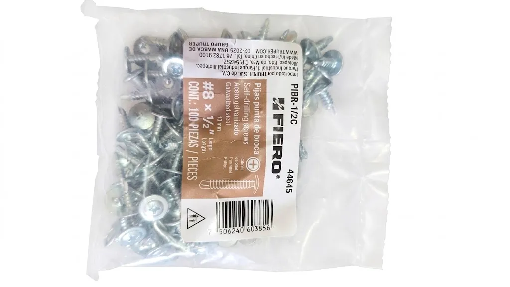 TORNILLOS AUTOPERFORANTES PUNTA BROCA #8 1/2" MARCA FIERO