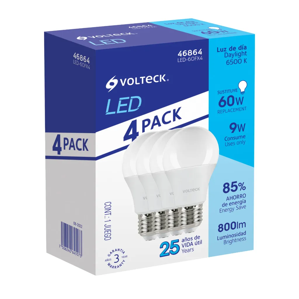 [LED-60FX4] BOMBILLO 4 PACK -46864