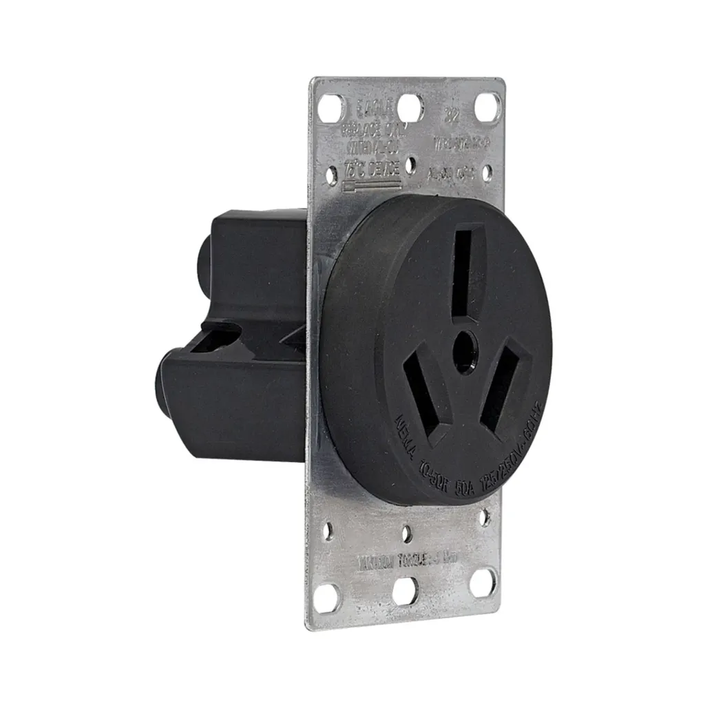 TOMA EMPOTRAR ENTRADA RECTA 3P 3H 50A 125/250V NEMA 10-50R #32