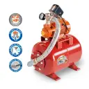 Equipo hidroneumático con bomba periférica 1/2 HP y tanque horizontal de 24L. 