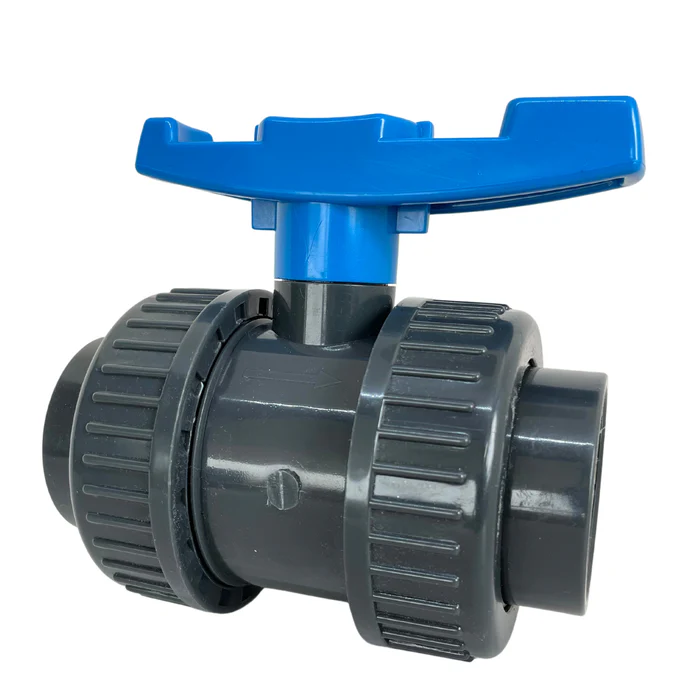 LLAVE BOLA DOBLE UNION 4" GRIS