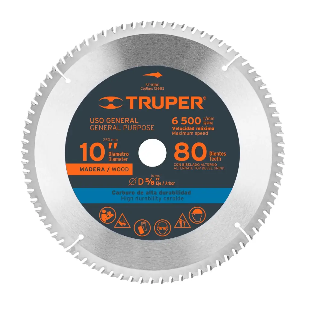 [12683] DISCO P/SIERRA MAD 10" 80 DIENTES ST-1080 TRUPER