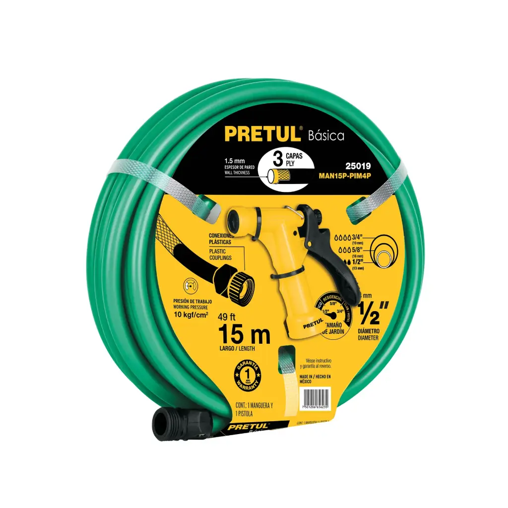 [25019] MANG. 15M C/PISTOLA PLÁST PALLET MAN15P-PIM4P