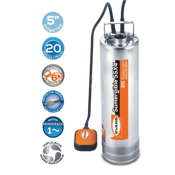 [SSX4ME200G2FI] Bomba para Cisterna 2 Hp INOX