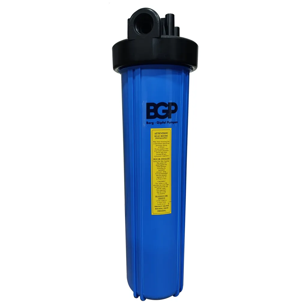 [1070214] FILTRO AGUA POTABLE 20"X4"X 1"NPT, BIG BLUE C/BASE Y LLAVE BGP