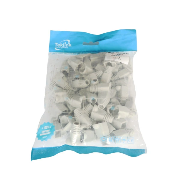 BOTAS PARA PATCH CORD RJ-45 GRIS PAQUETE DE 50 UNIDADES TEKLINK BOT-050-GY