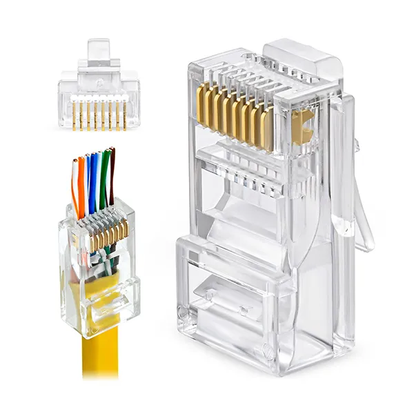 CONECTOR RJ45 CAT6 MACHO PASS THROUGH 1.2MM