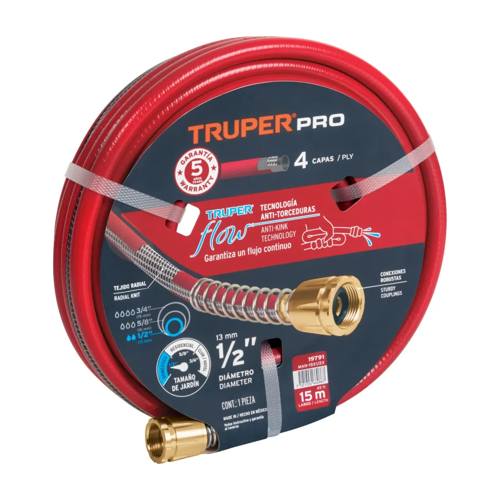 MANGUERA REFOR 1/2X15MTS 4 CAPAS MAN-15X1/2X   TRUPER