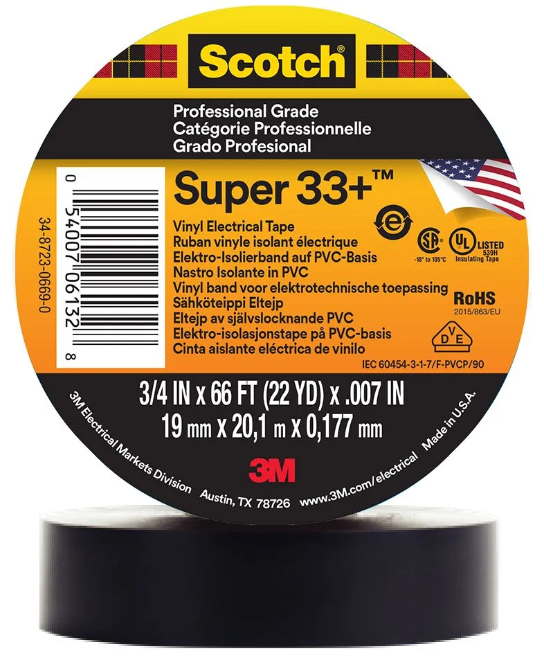 [TAPE014] TAPE SUPER 33 19MMx20M NEGRO - 3M
