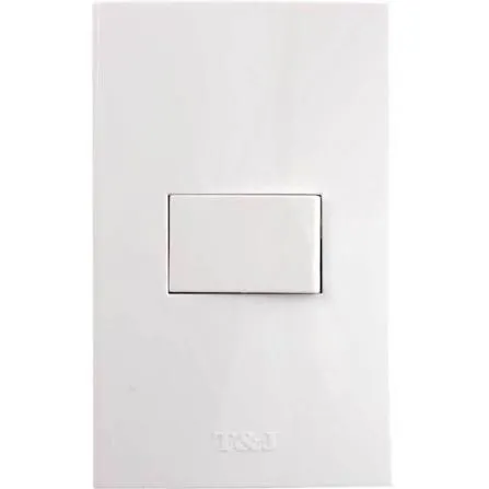 [E041000W] APAGADOR SENCILLO 1P 15A 125V BLANCO PLATA 1000-W