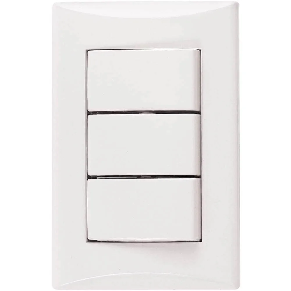 [E041005] APAGADOR TRIPLE 1P 15A 125V BLANCO PLATA 1005-W