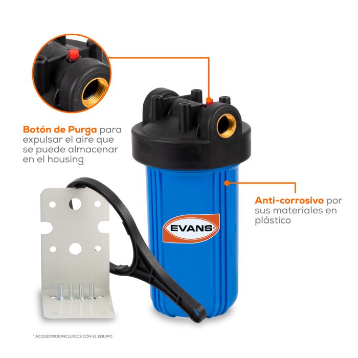 [BLUE12410BR] PORTA FILTRO EVANS INSERTO LATON 4"X10"