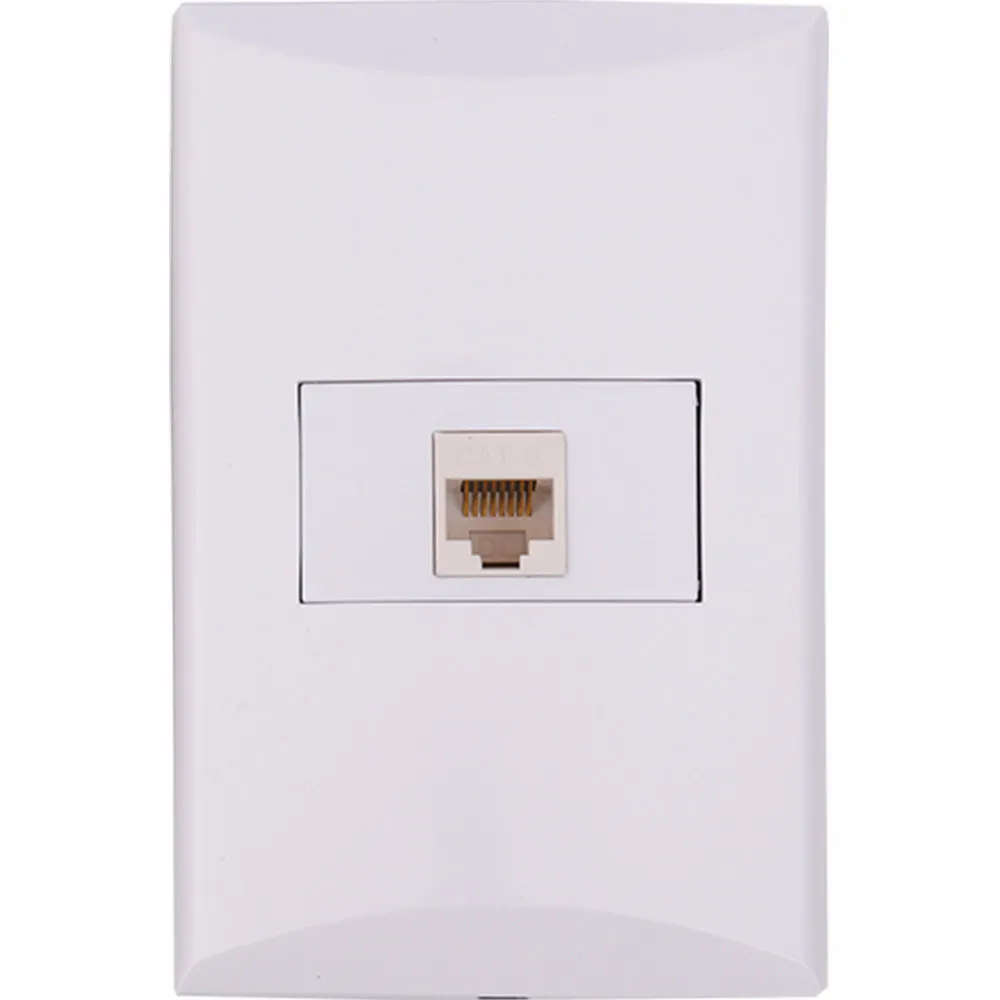 [E091015] TOMA SENCILLO DATOS RJ45 CAT.6 BLANCO PLATA