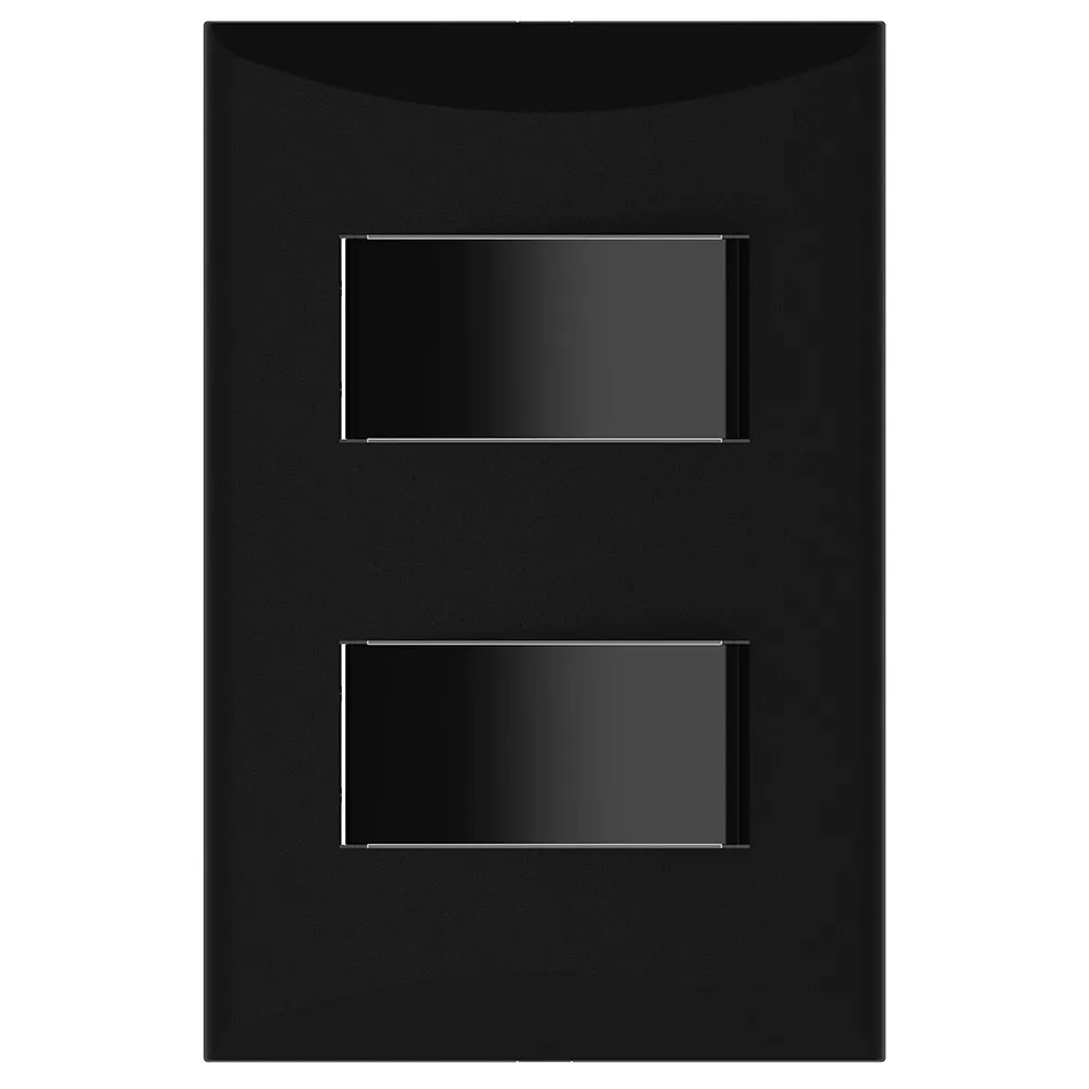 [E041004BK] APAGADOR DOBLE 1P 15A 125V NEGRO PLATA 1004-BK