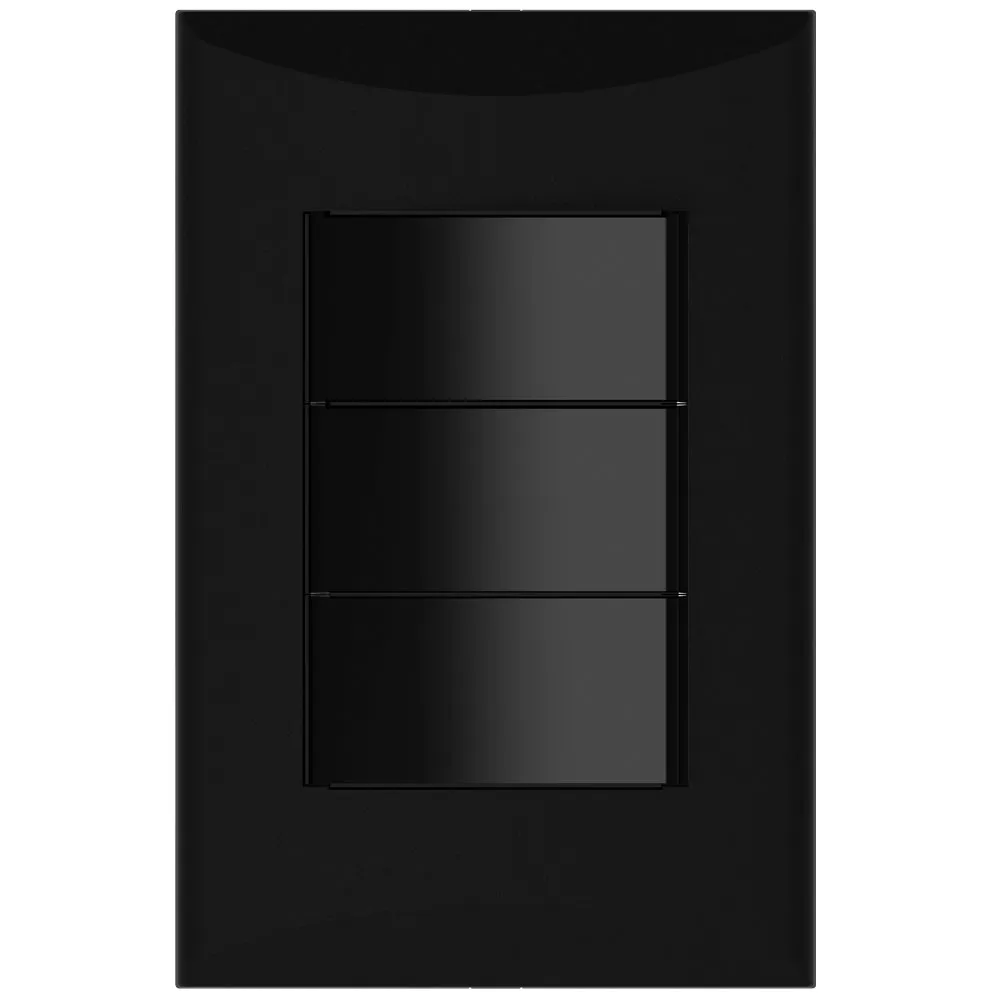 [E041005BK] APAGADOR TRIPLE 1P 15A 125V NEGRO PLATA