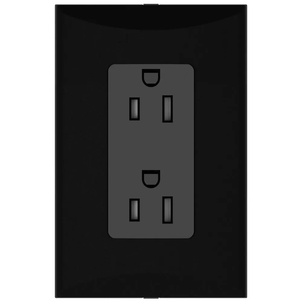 [E091009BK] TOMA DOBLE TR 2P 3H 15A 125V NEMA 5-15R NEGRO PLATA 1009A-BK