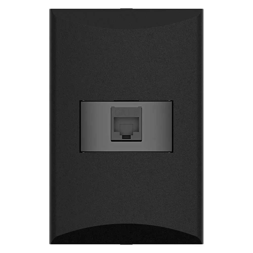 [E091015BK] TOMA SENCILLO DATOS RJ45 CAT.6 NEGRO PLATA 1015-BK