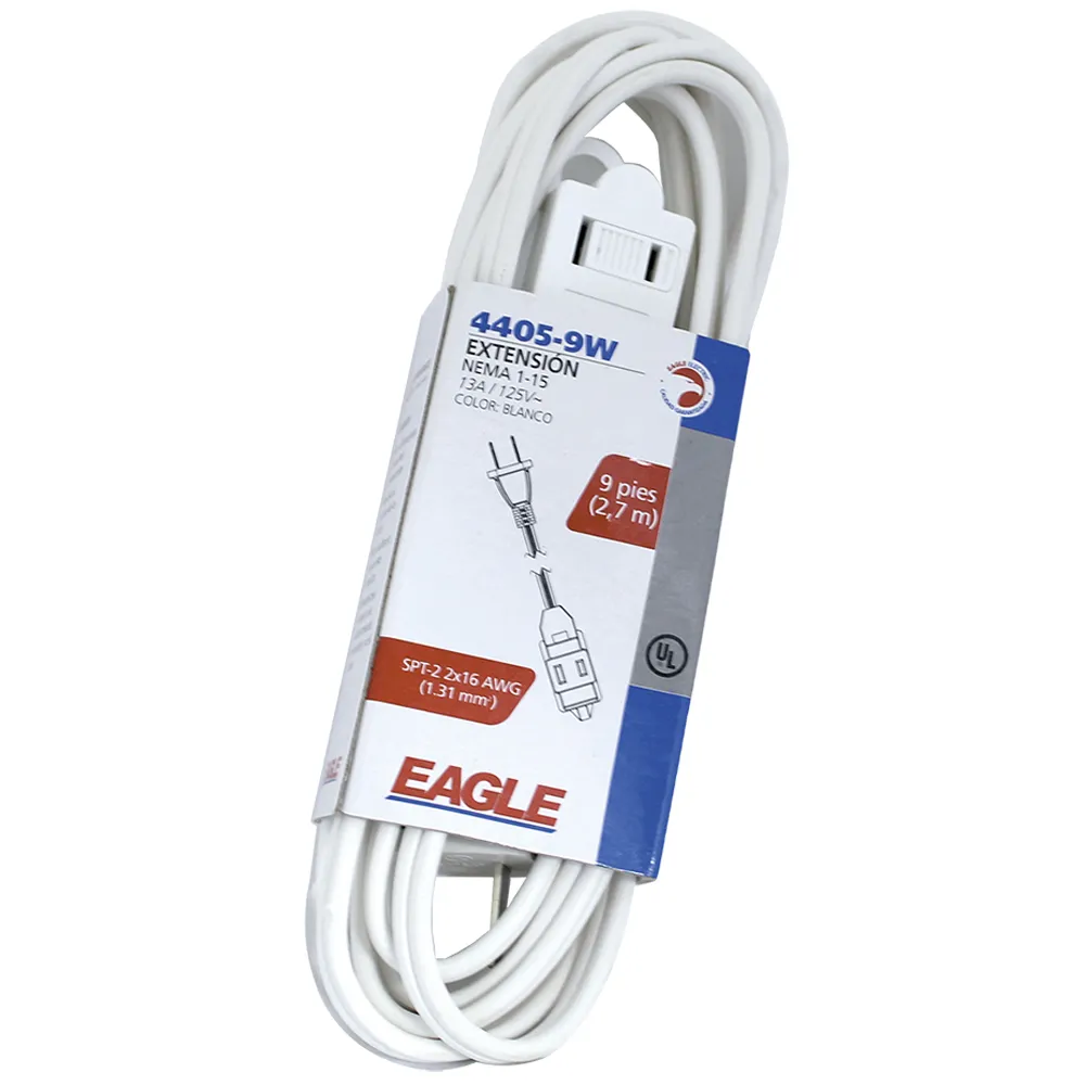 [E02440520W] EXTENSION 3 SALIDAS SPT 2x16AWG 13A 125V LARGO 6.1m BLANCO 4405 20-W