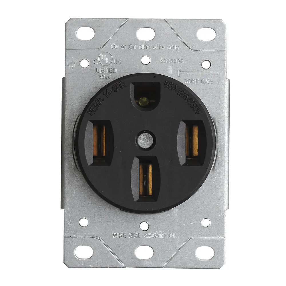 [E021258] TOMA EMPOTRAR ENTRADA RECTA 3P 4H 50A 125/250 NEMA 14-50R 1258