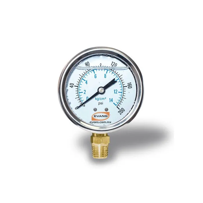 MANOMETRO GLICERINA EVANS 1/4NPT 0-100 PSI