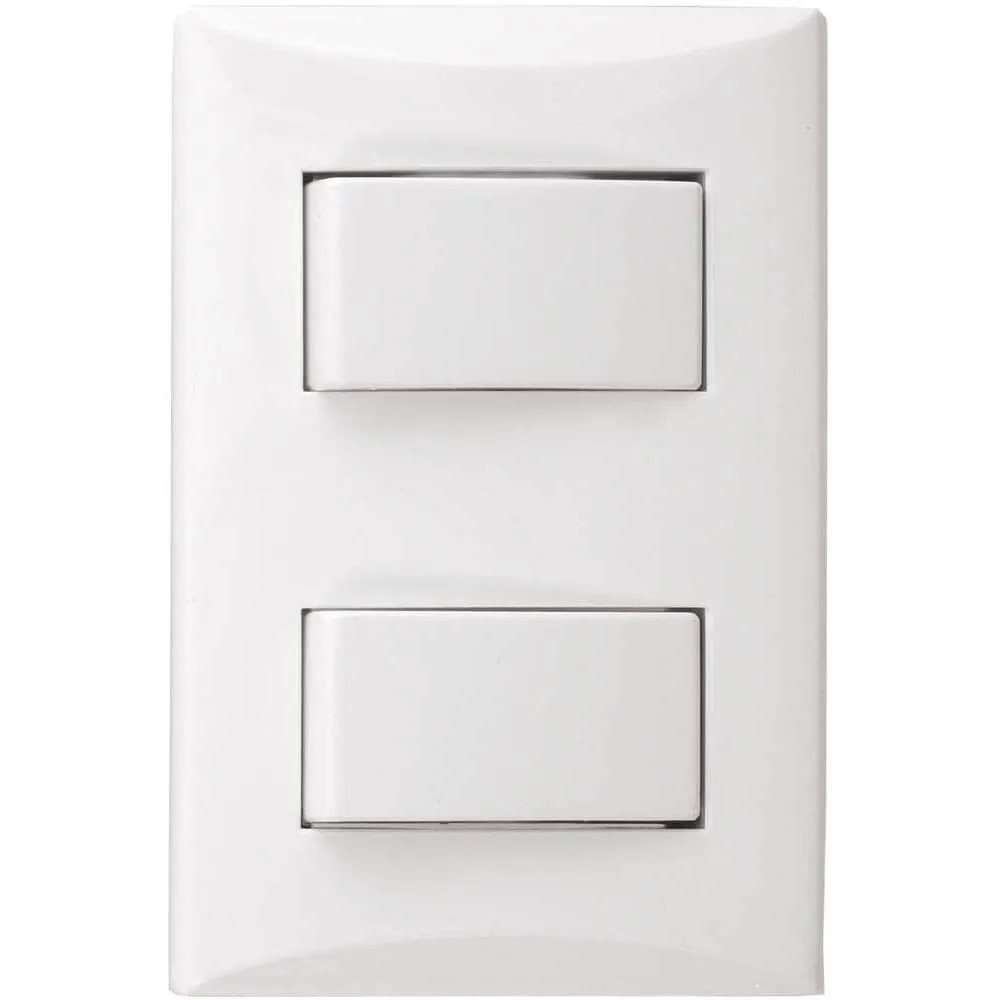 APAGADOR DOBLE 3V 15A 125V BLANCO PLATA 1004-BW