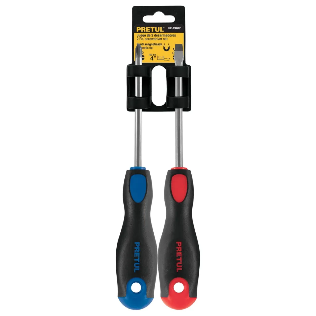 JGO. DESATORNILLADOR 2pz PVC DUO-1/4X4BP PRETUL