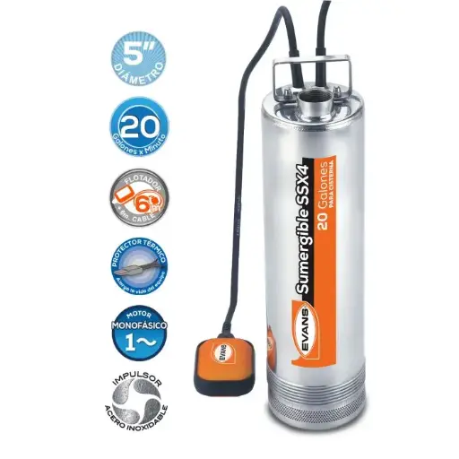 [SSX4ME200G2FI] Bomba para Cisterna 2 Hp INOX