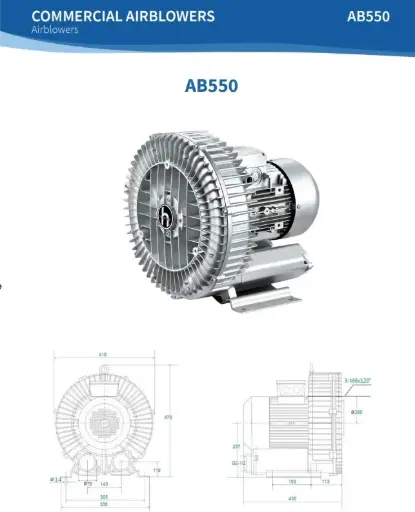 [1080401] SOPLADOR REGENERATIVO AB550M1 2", 6.4HP 220-460V/3F HIDROTERMAL